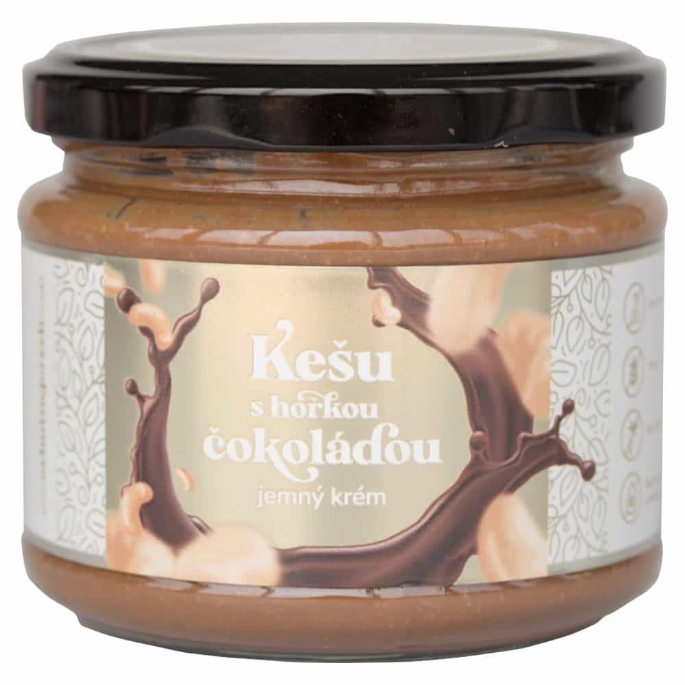 Jemný krém kešu s horkou čokoládou