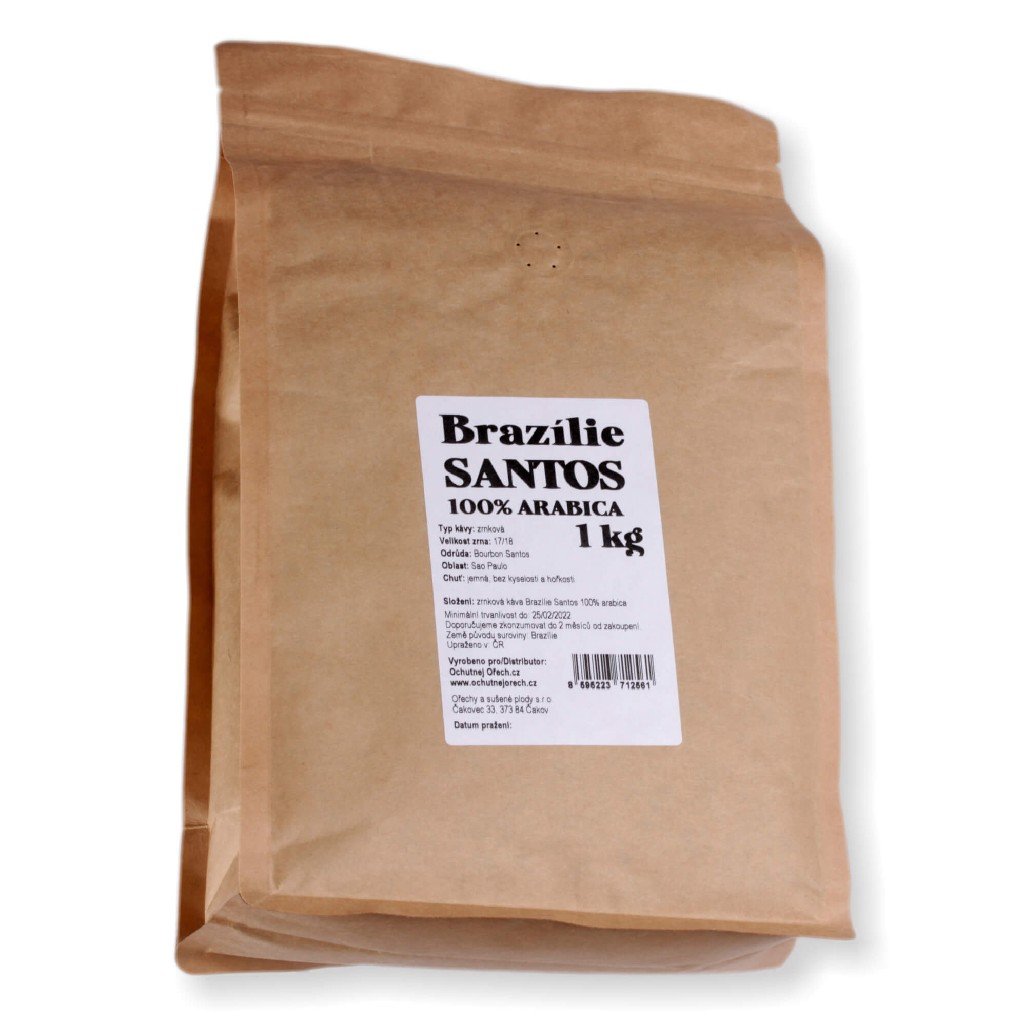 Káva BRAZÍLIA SANTOS 100 % ARABICA 1 kg PŘELOŽENO