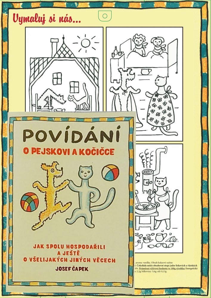 Fikar Rozprávkový kalendár A4 s knihou Rozprávanie o psíčkovi a mačičke s čokoládou 50g