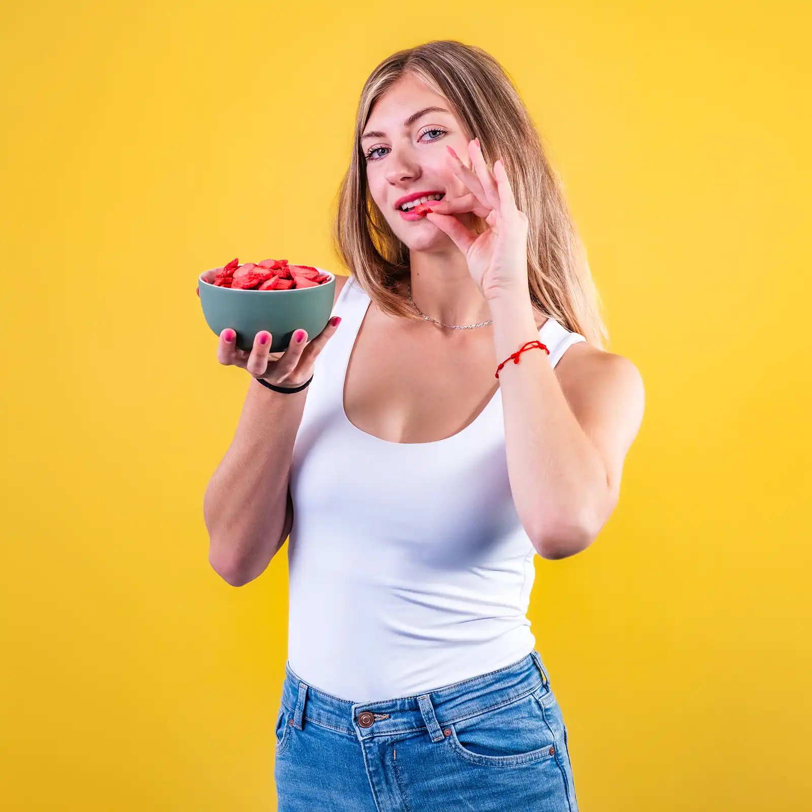 Lyofilizované jahody (mrazom sušené)