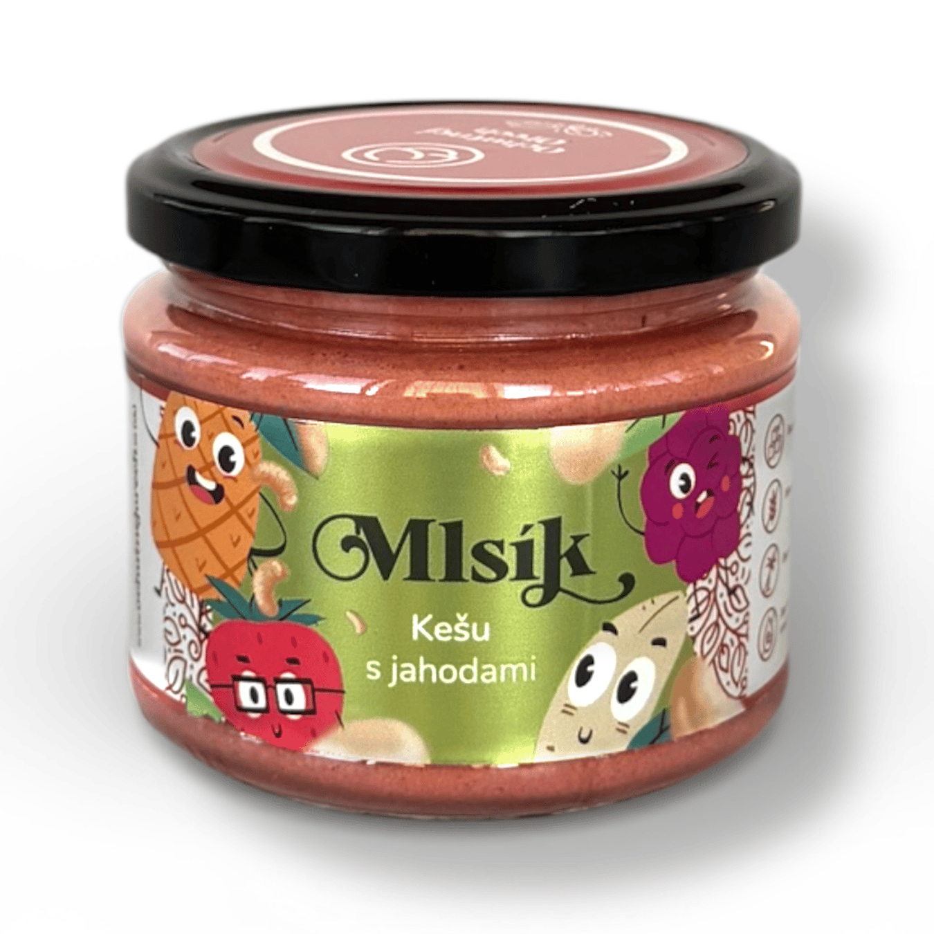 Mlsík kešu s jahodami