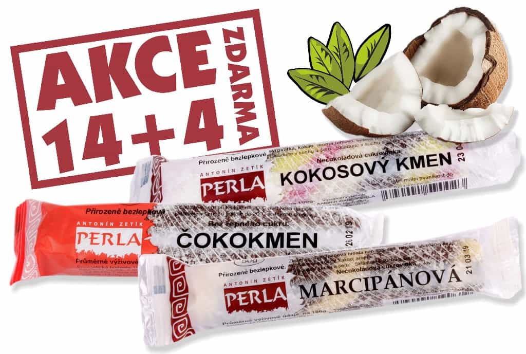 Akčné balenie tyčiniek Kokosový kmen, Marcipán a Čokokmen bez cukru 14 + 4 zdarma