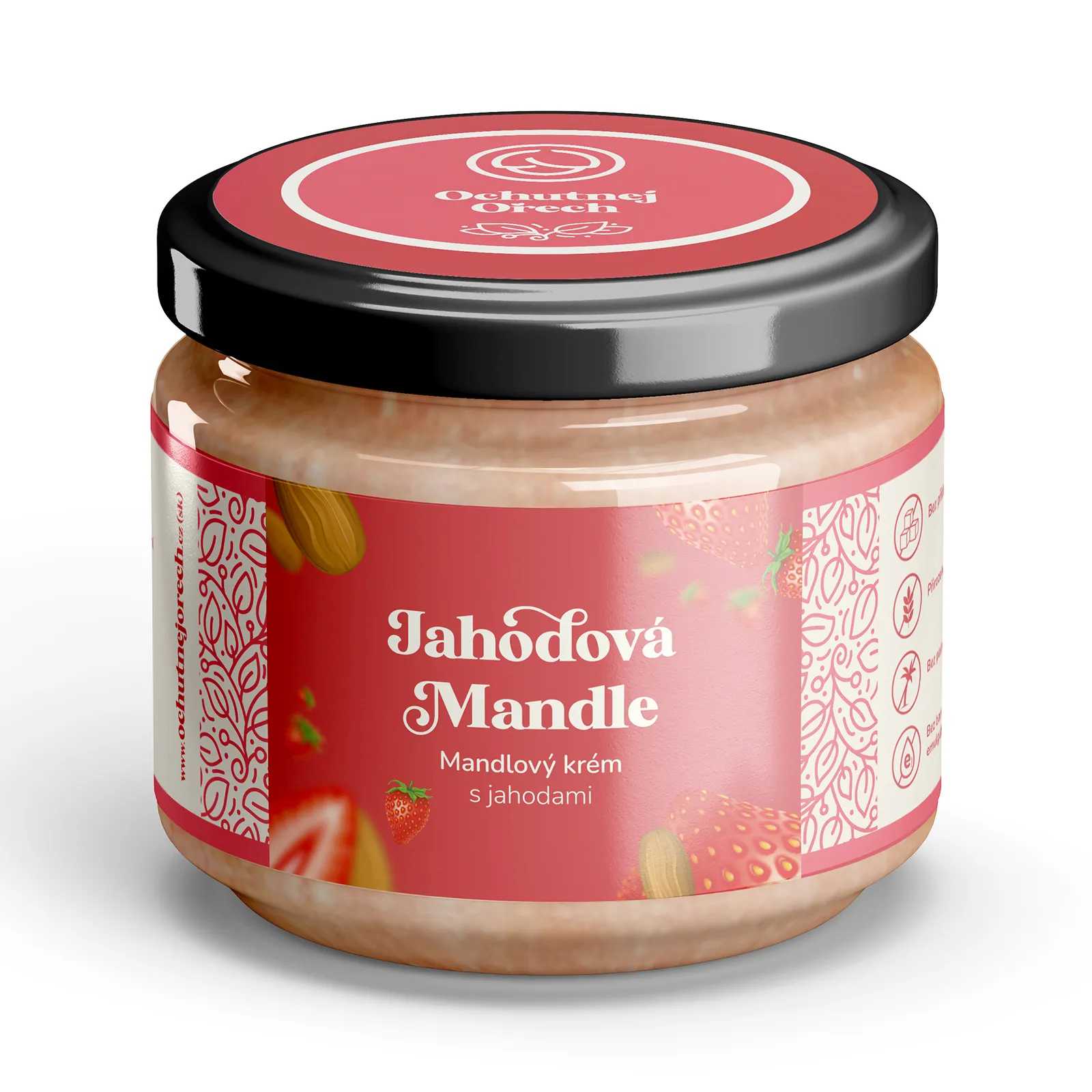 Orechový krém jahodové mandle