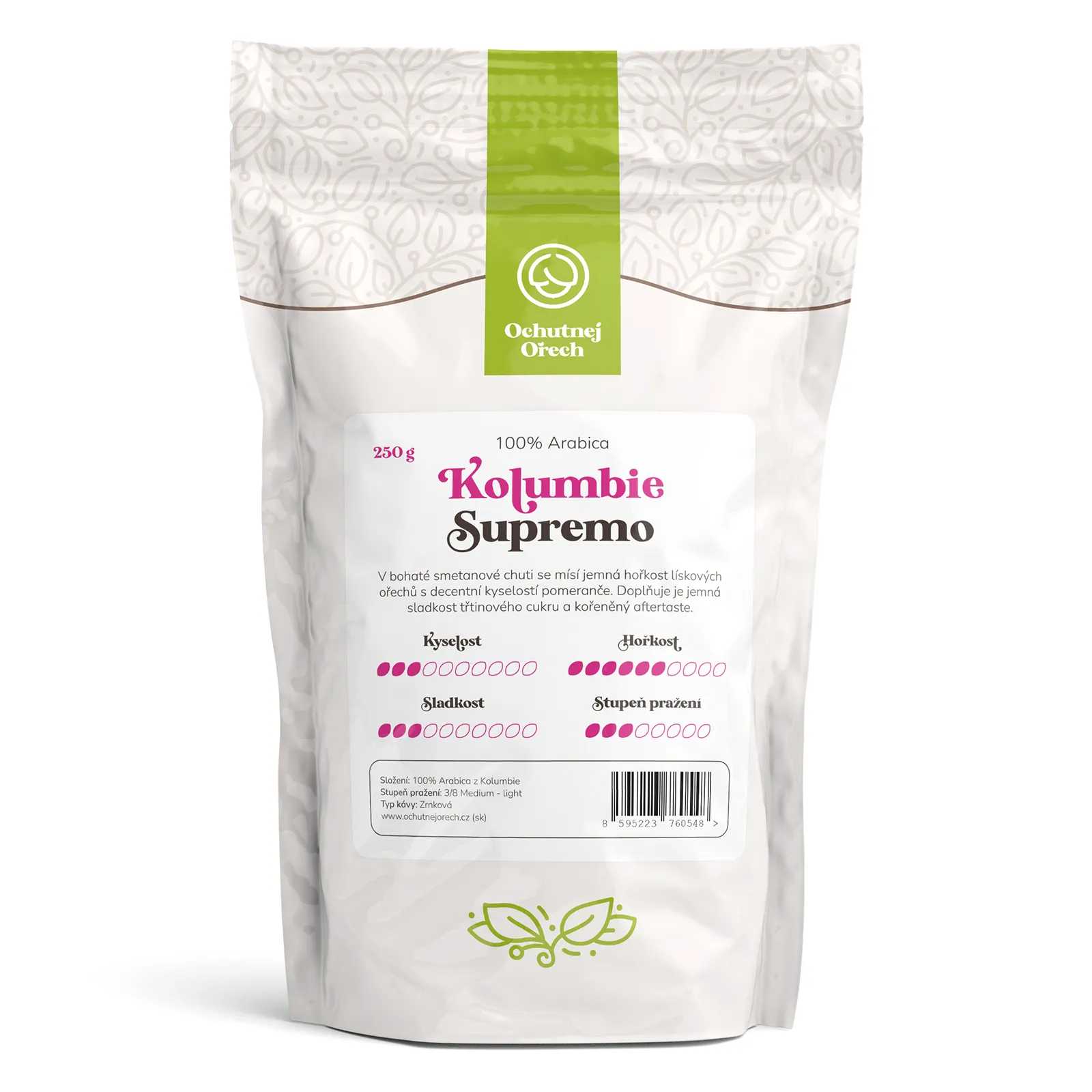 Káva Ochutnej Ořech Kolumbia Supremo - zrnková