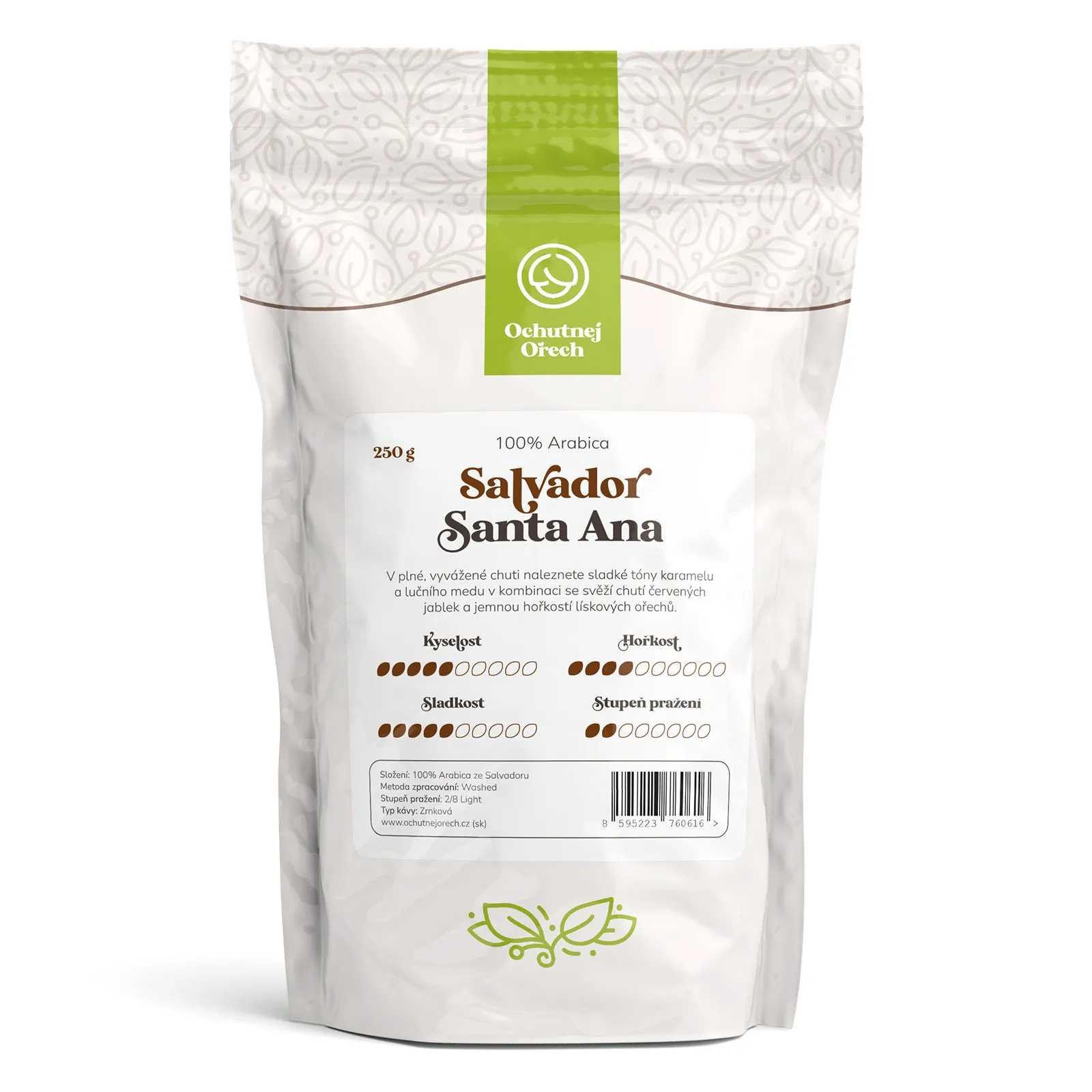 Káva Ochutnej Ořech Salvador Santa Ana - zrnková