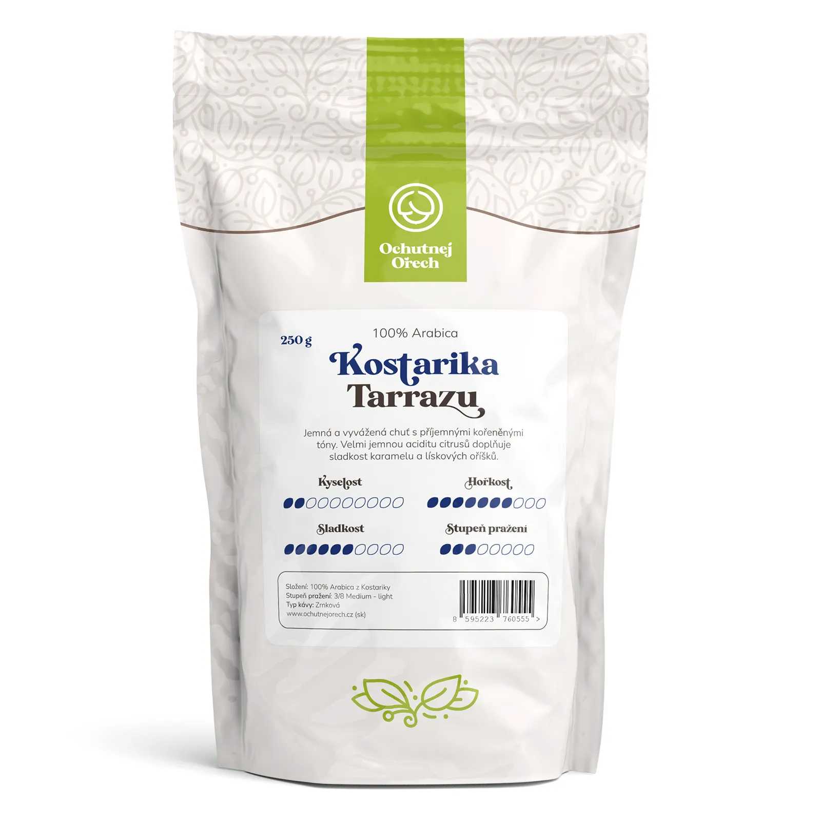 Káva Ochutnej Ořech Kostarika Tarrazu –zrnková