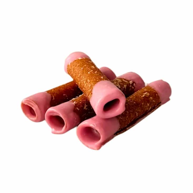 Jablkové trubičky v jahodovom jogurte