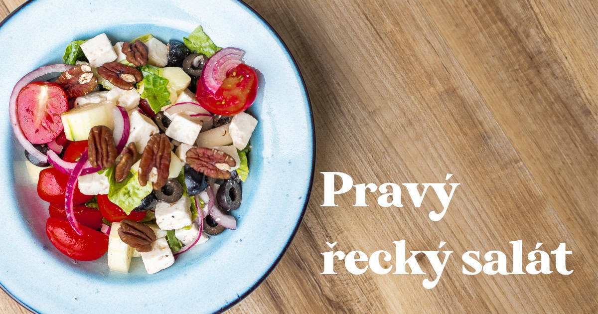 Pravý grécky šalát s balkánskym syrom a olivami + zálievka