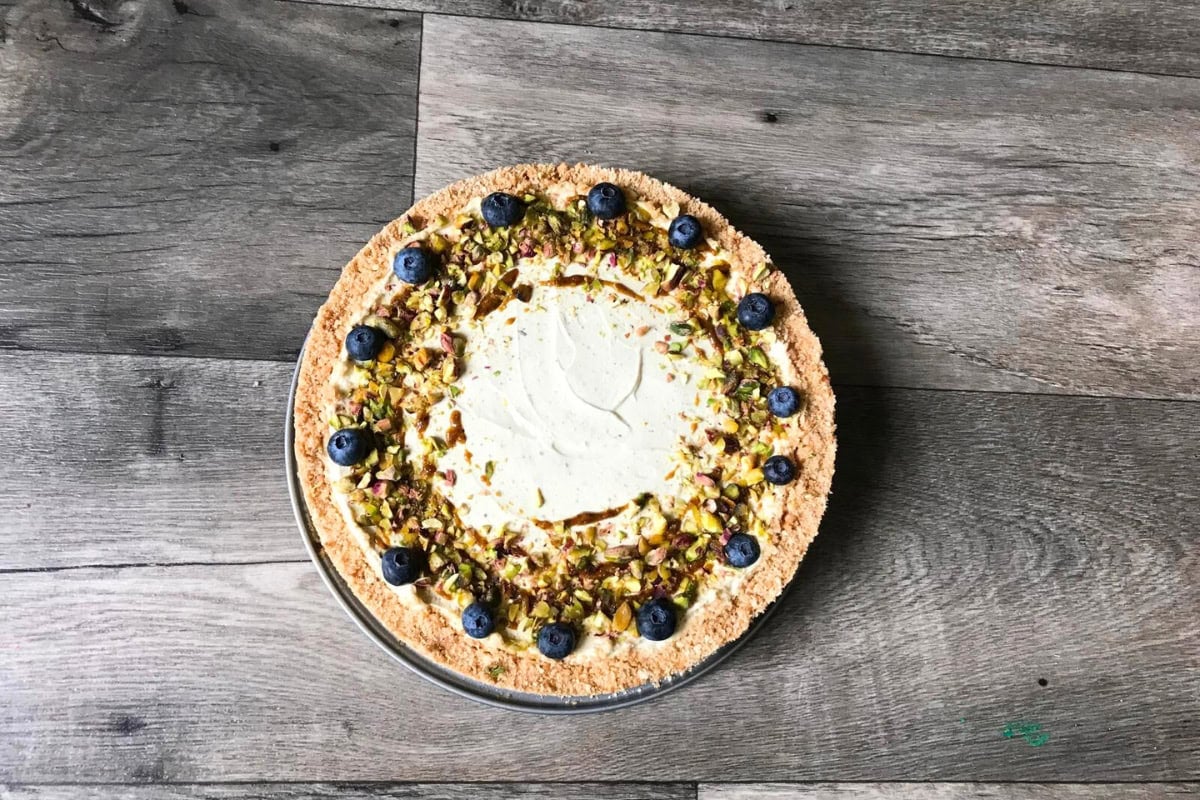 pistáciový cheesecake