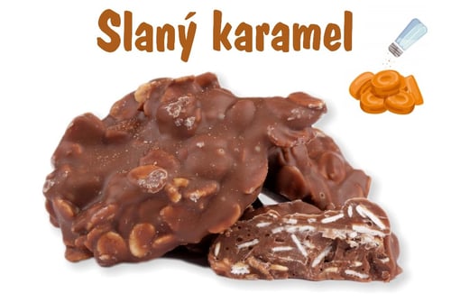 E-shop Ochutnej Ořech Hrudky SLANÝ KARAMEL v mliečnej čokoláde