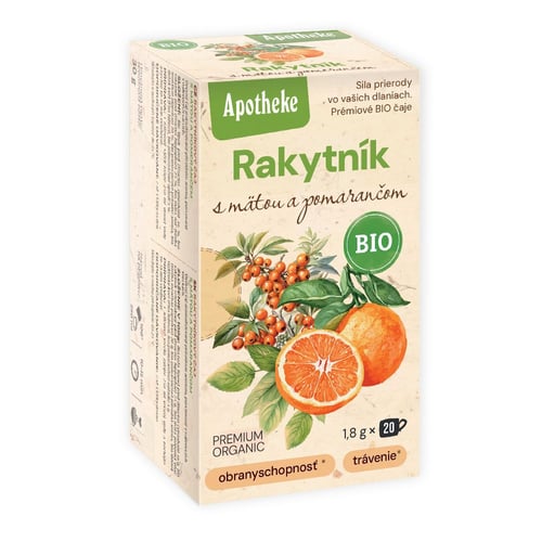 E-shop Apotheke Rakytníkový čaj s mätou a pomarančom BIO 20 vrecúšok